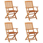 VIDAXL Chaises de jardin pliables lot de 4 Bois d'eucalyptus massif