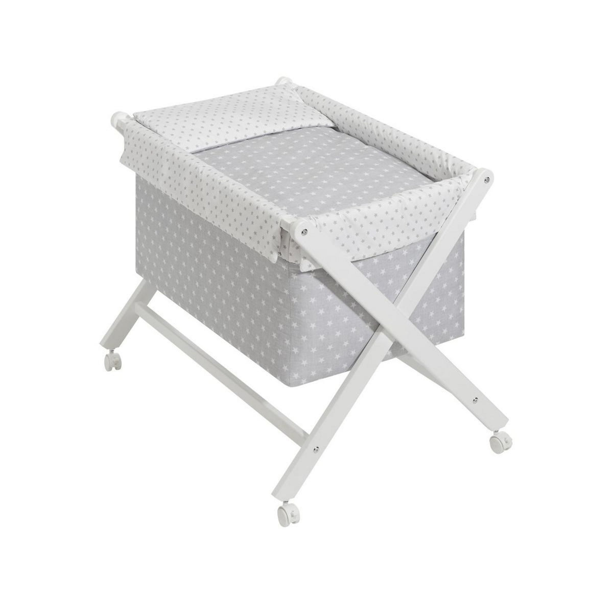 INTERBABY Berceau en Croix-Etoile-Gris