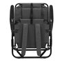 Voir la diapositive 5 : ID MARKET Lot de 2 chaises de plage pliantes - fauteuils de jardin inclinables sac à dos gris anthracite et toile grise