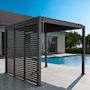 Voir la diapositive 2 : SWEEEK Pergola bioclimatique aluminium 3x3m V2 + 3 persiennes 100 cm Triomphe