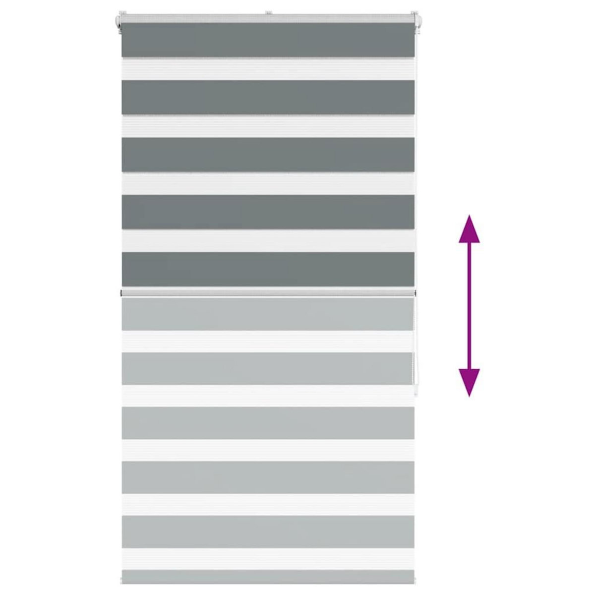 VIDAXL Store zebre gris fonce largeur du tissu 85,9 cm polyester