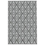 OUTSUNNY Tapis d'extérieur réversible motif graphique dim. 2,7 x 1,8 m polypropylène gris noir