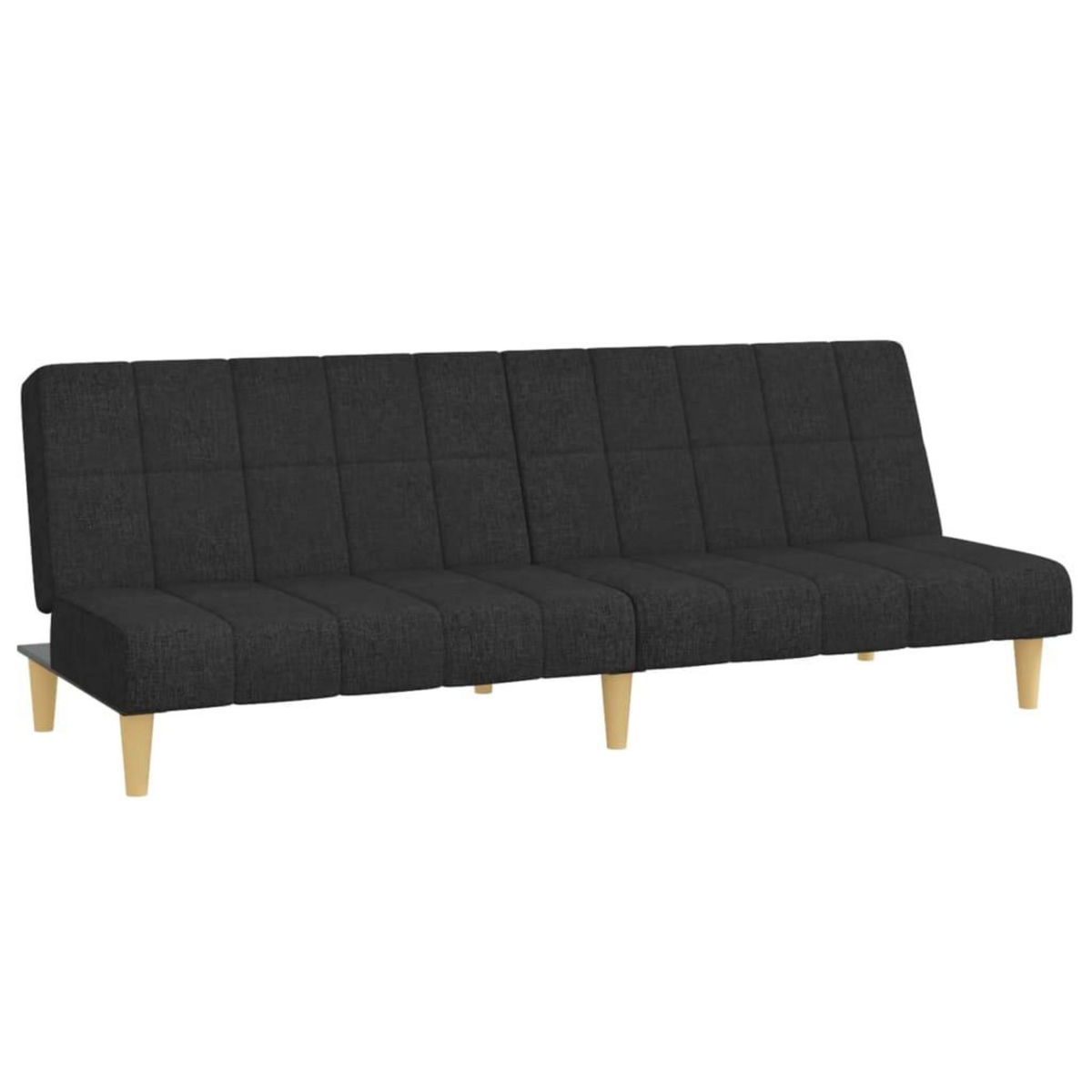 VIDAXL Canape-lit a 2 places noir tissu