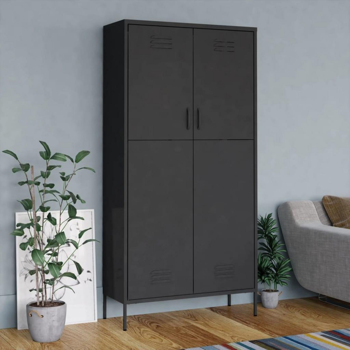 VIDAXL Garde-robe Anthracite 90x50x180 cm Acier