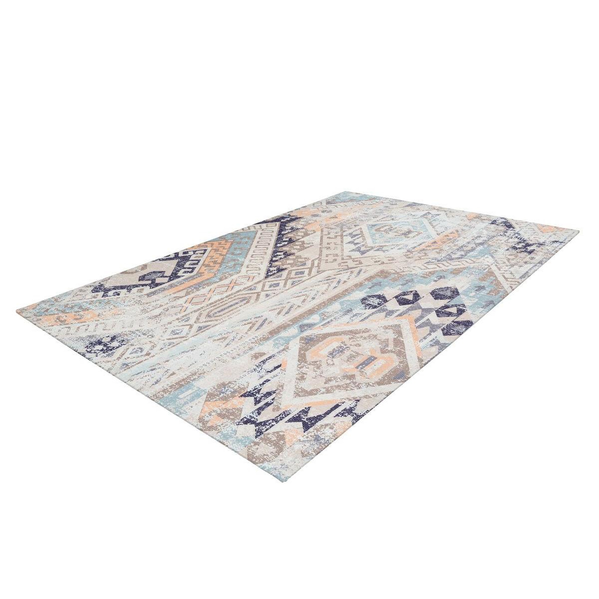 Voir la diapositive 4 : Paris Prix Tapis Ethnique à Poils Courts  Indiana II  Bleu