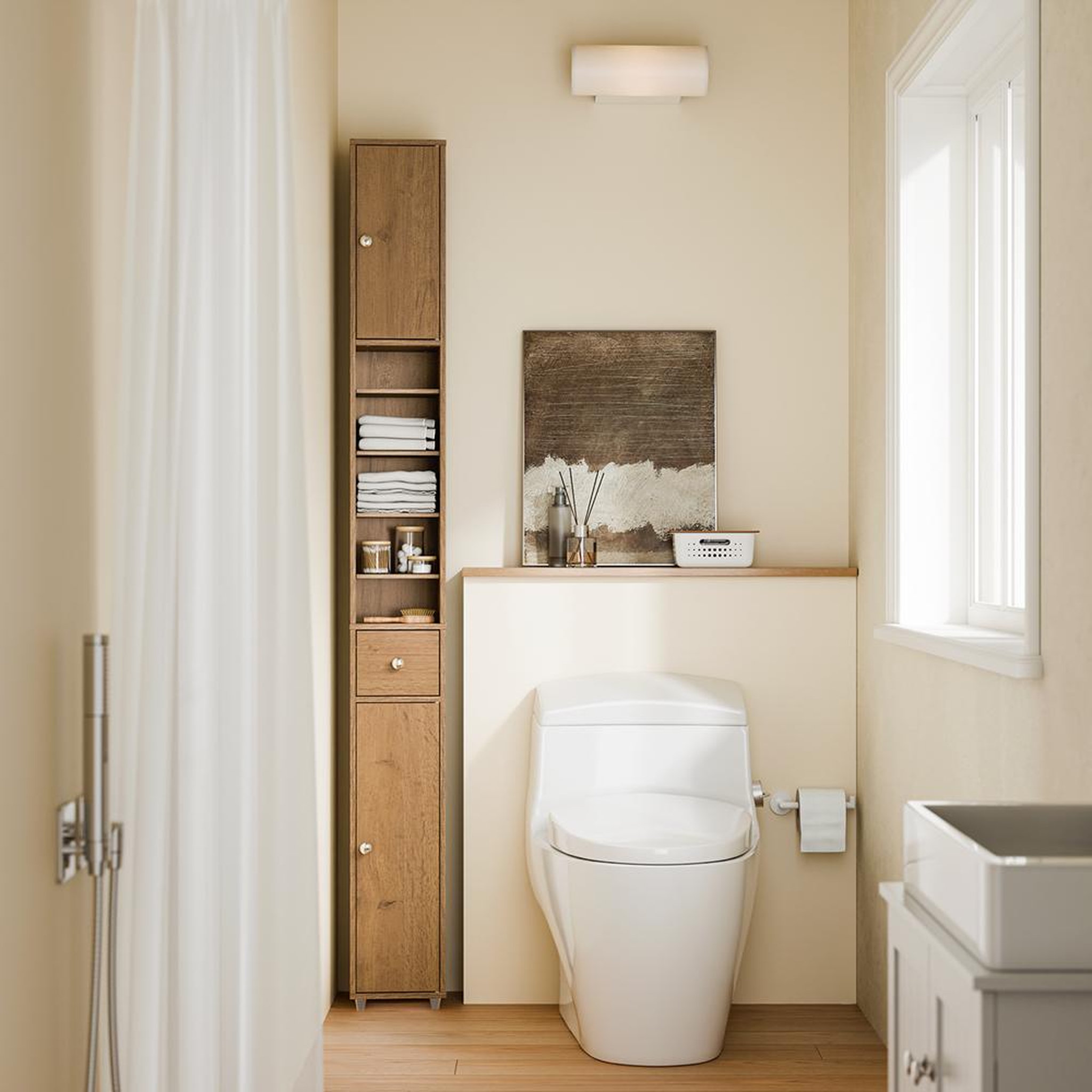 Voir la diapositive 2 : SOBUY SoBuy - Colonne De Salle De Bain à un tiroir - Fonctionnel - BZR34-II