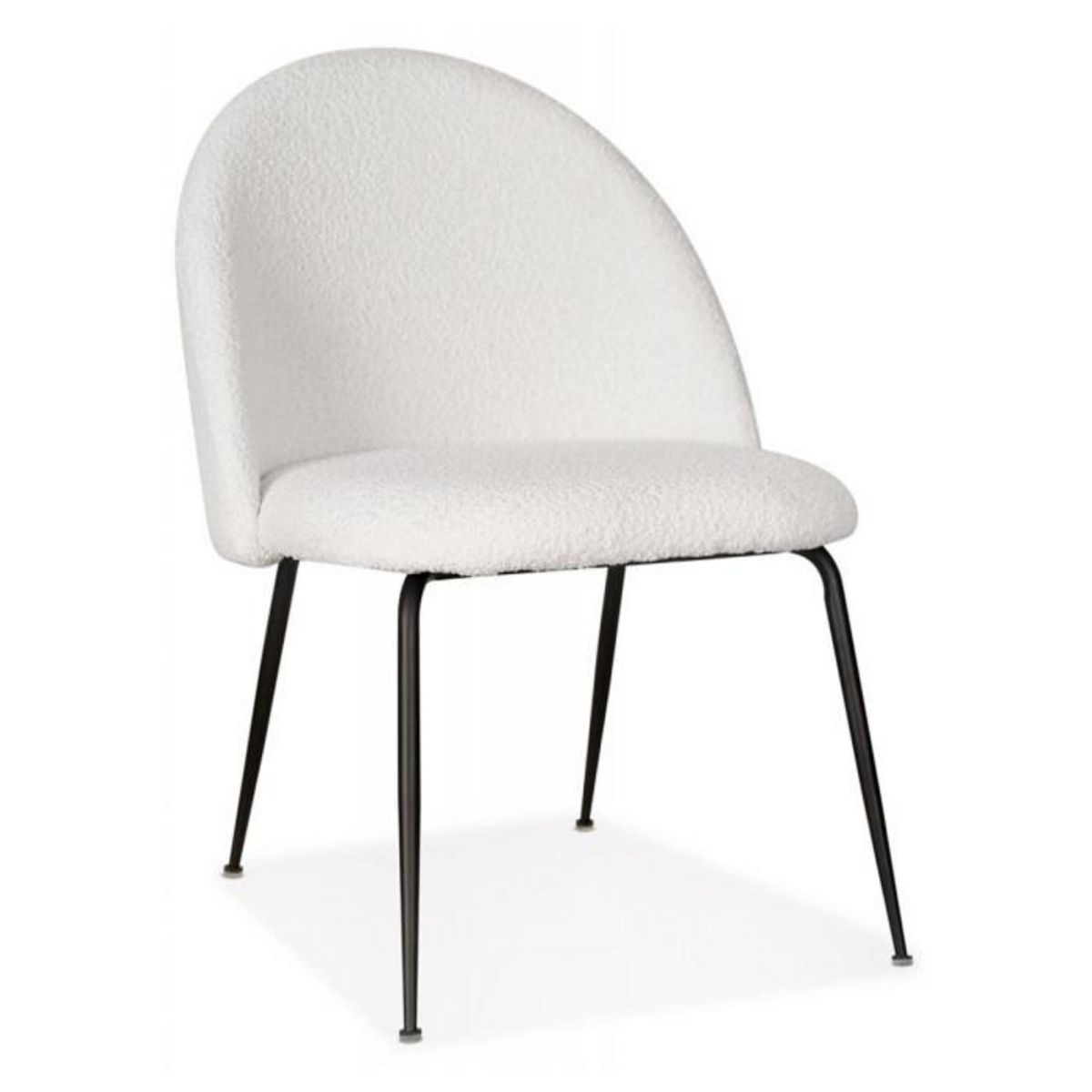 Paris Prix Fauteuil Lounge en Tissu Bouclette  Delmer  83cm Blanc