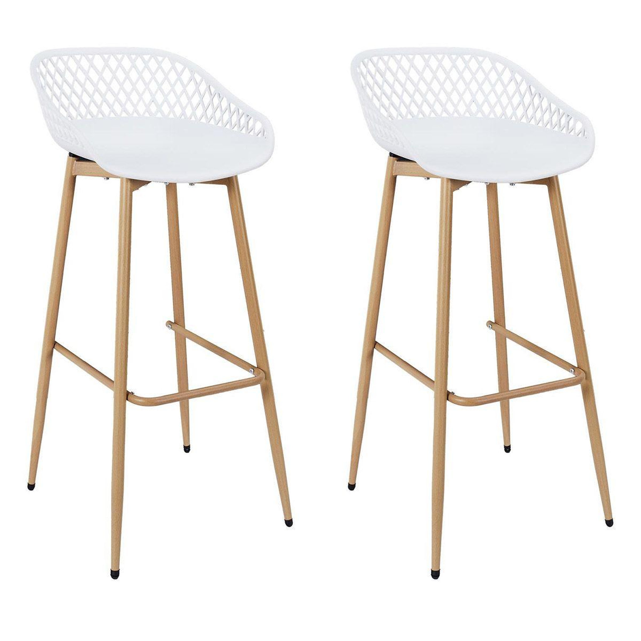 The Home Deco Factory Lot de 2 tabourets de bar  malaga  88cm blanc