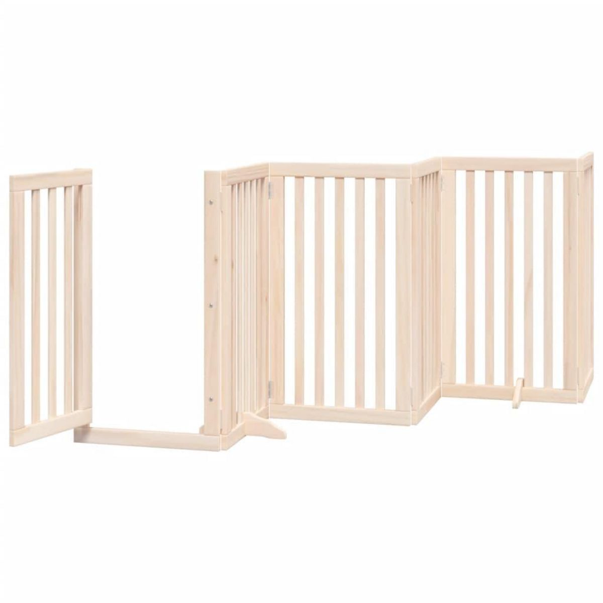 VIDAXL Barriere pour chiens avec porte 6 panneaux bois de peuplier