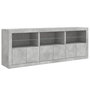 Voir la diapositive 5 : VIDAXL Buffet avec lumieres LED gris beton 181,5x37x67 cm