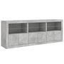 Voir la diapositive 5 : VIDAXL Buffet avec lumieres LED gris beton 181,5x37x67 cm