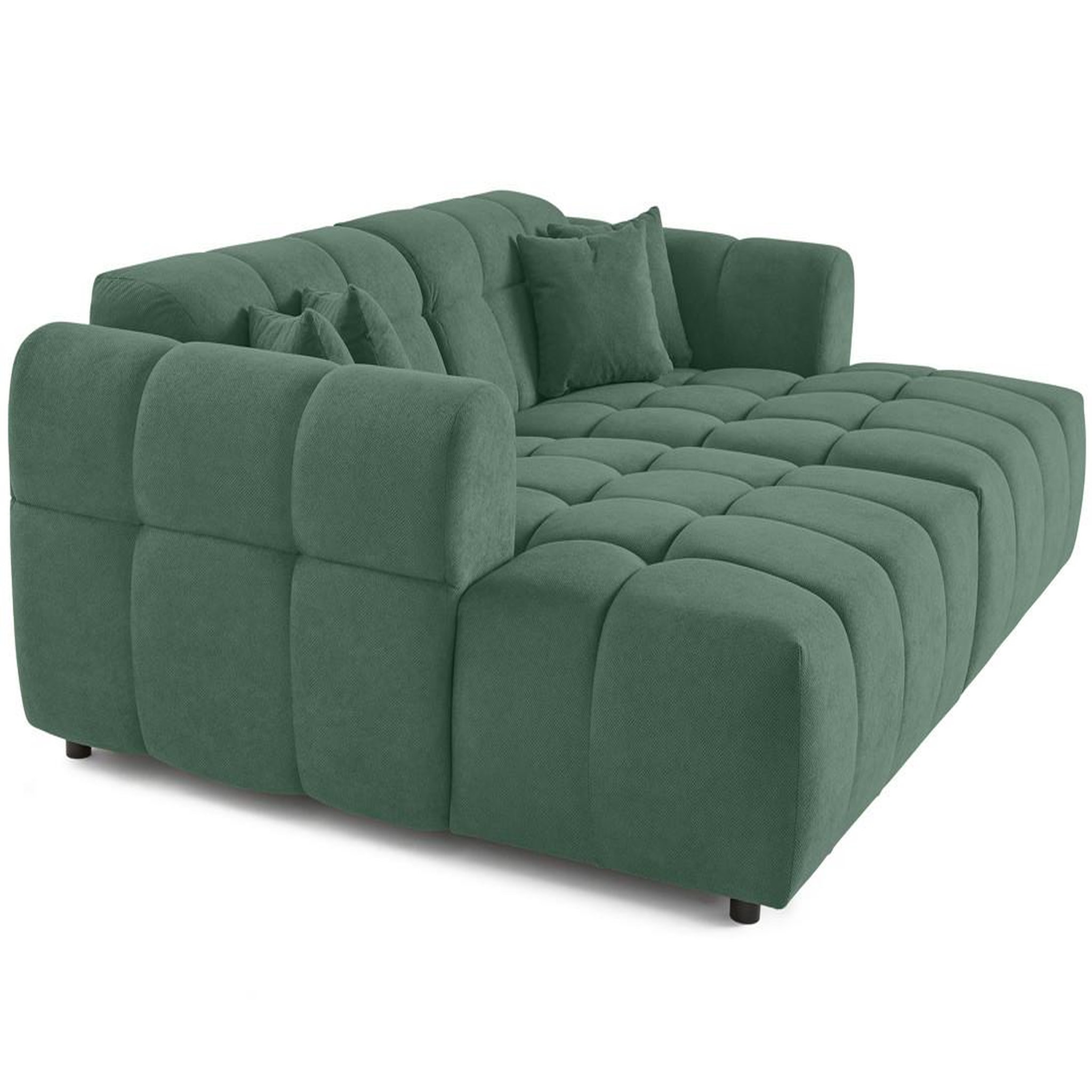 Voir la diapositive 2 : BEST MOBILIER Ray - canapé droit 4 places avec double méridienne - assise profonde - en tissu texturé