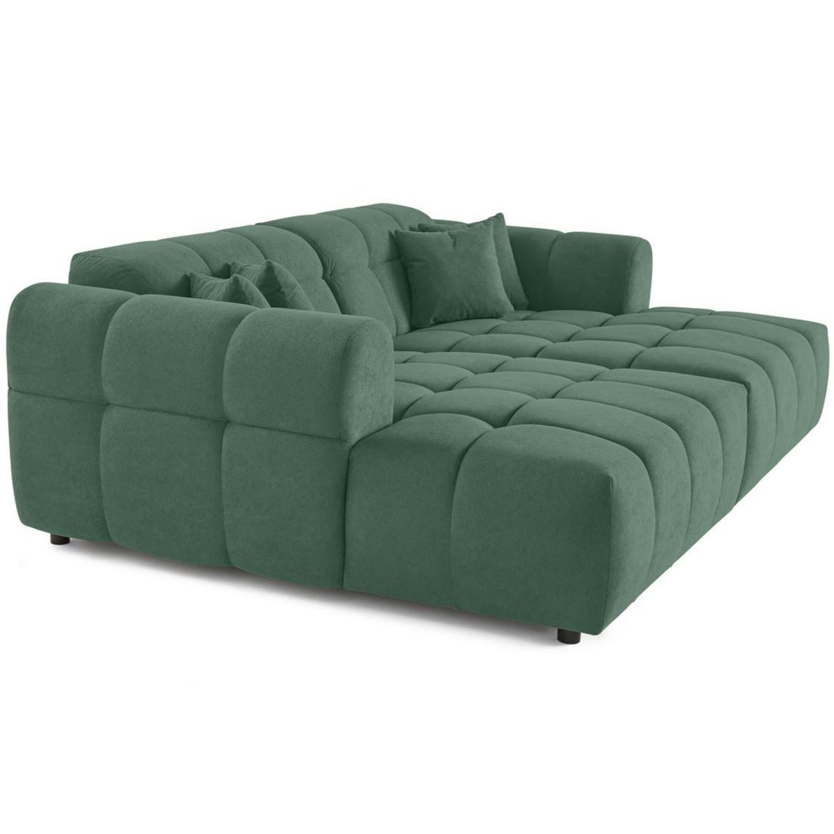 LISA DESIGN Ray - canapé droit 4 places avec double méridienne - assise profonde - en tissu texturé