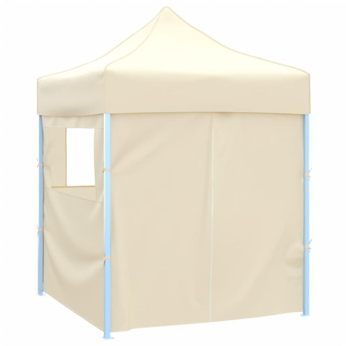 VIDAXL Tente de reception pliable avec 4 parois 2x2 m Acier Creme