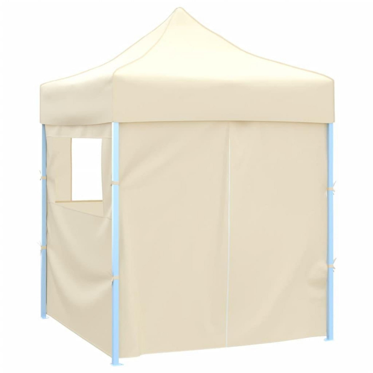 VIDAXL Tente de reception pliable avec 4 parois 2x2 m Acier Creme