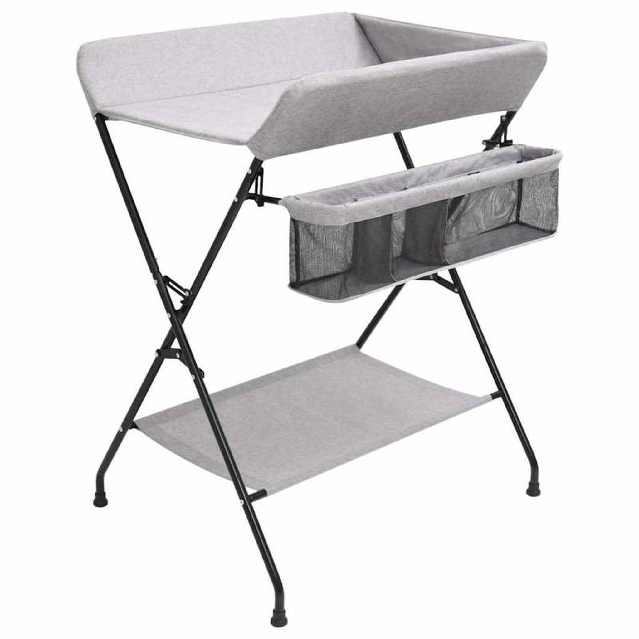 VIDAXL Table à langer Gris clair Fer
