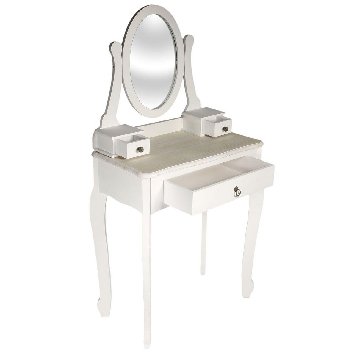 The Home Deco Factory Coiffeuse 3 tiroirs Victoria - Blanc