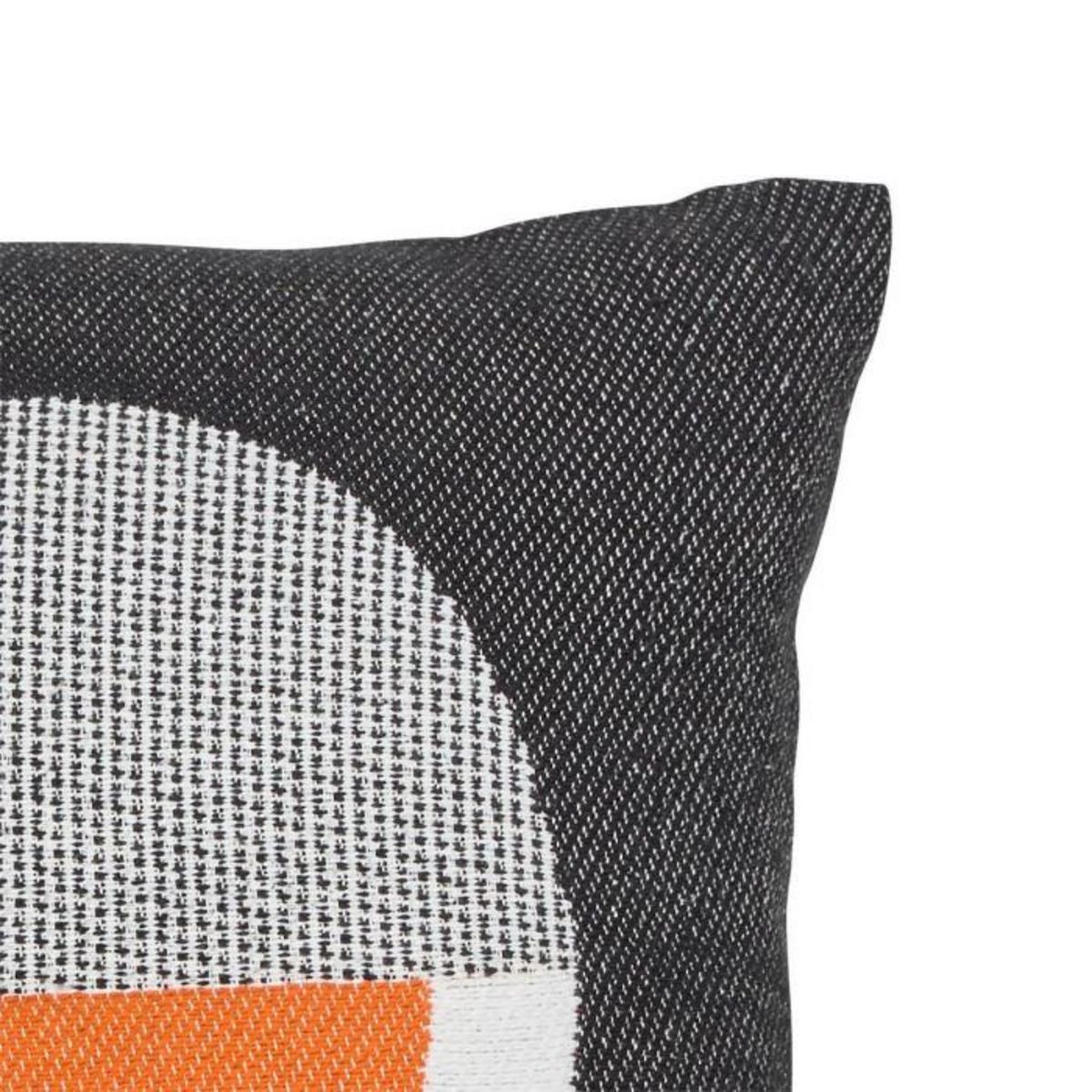 ATMOSPHERA Coussin Déco Imprimé Jacquard  Kubus  38x38cm Noir