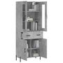 Voir la diapositive 3 : VIDAXL Buffet haut Gris beton 69,5x34x180 cm Bois d'ingenierie