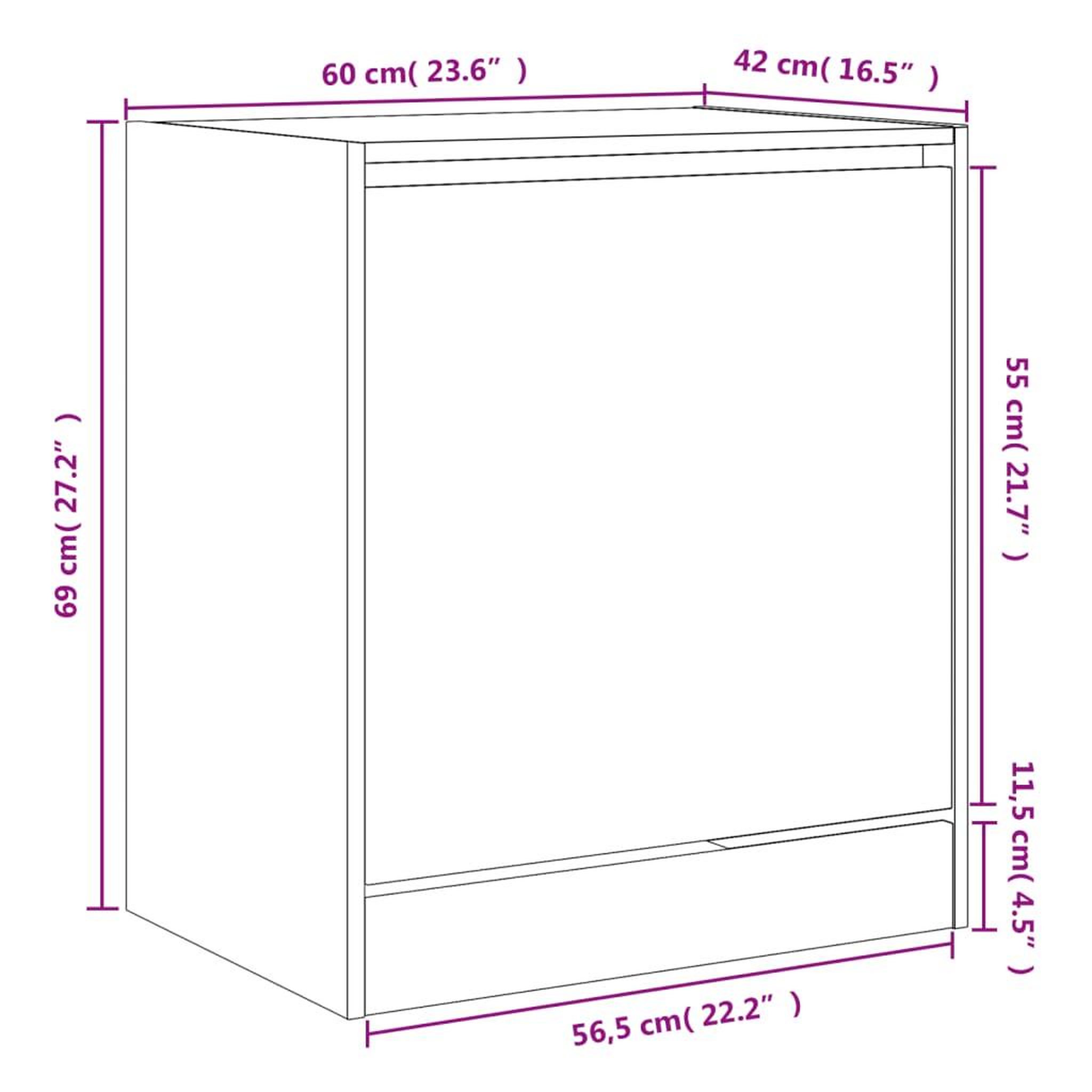 Voir la diapositive 6 : VIDAXL Armoire a chaussures sonoma gris 60x42x69 cm bois d'ingenierie