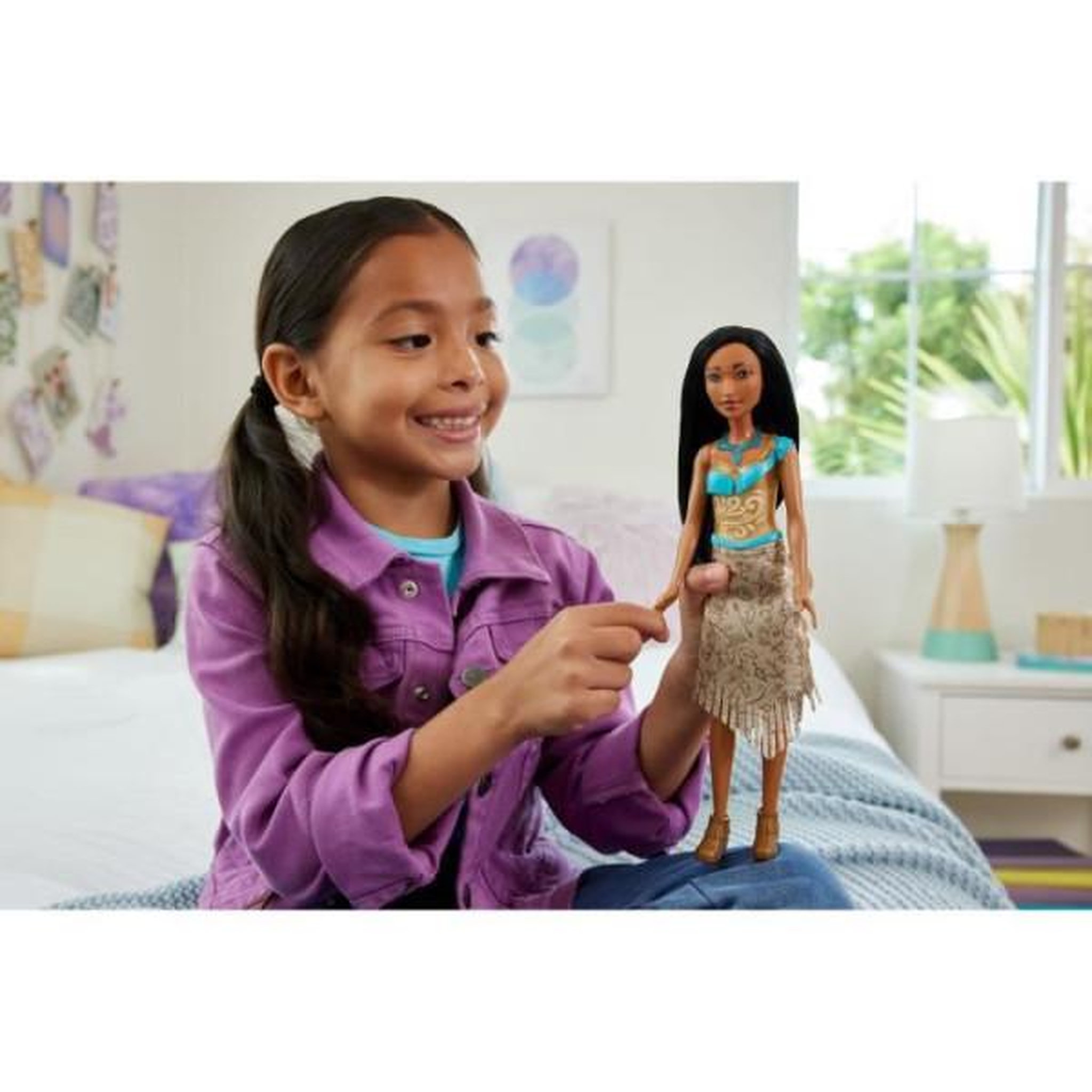 Voir la diapositive 3 : DISNEY PRINCESS Pocahontas Poupée 29 cm, Mattel Poupée Disney Princesses habillage et accessoires HLW07
