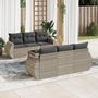 Voir la diapositive 1 : VIDAXL Salon de jardin avec coussins 7 pcs gris clair resine tressee
