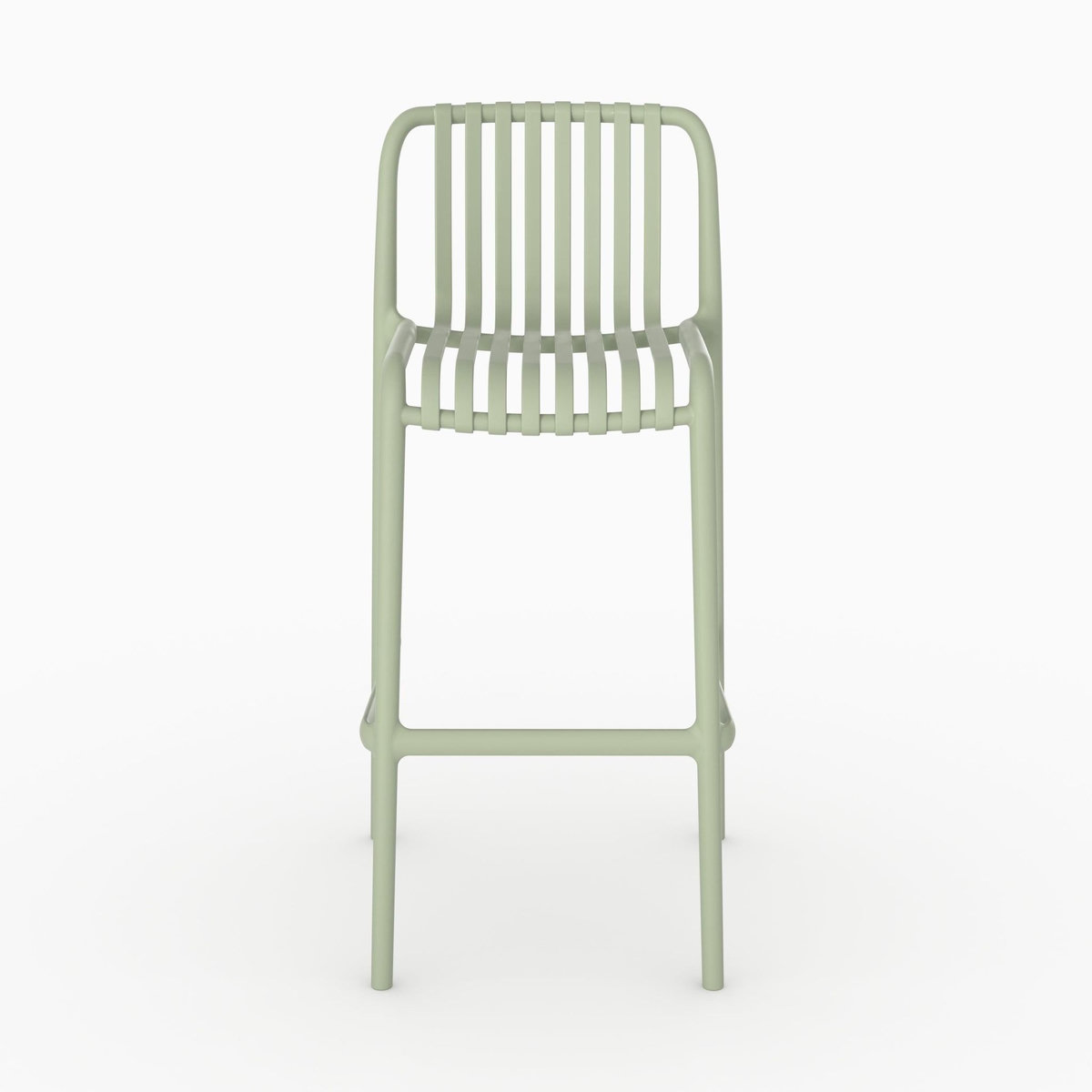 Rendez vous déco Lot de 2 chaises de bar de jardin 76 cm en plastique vert pastel-Duli