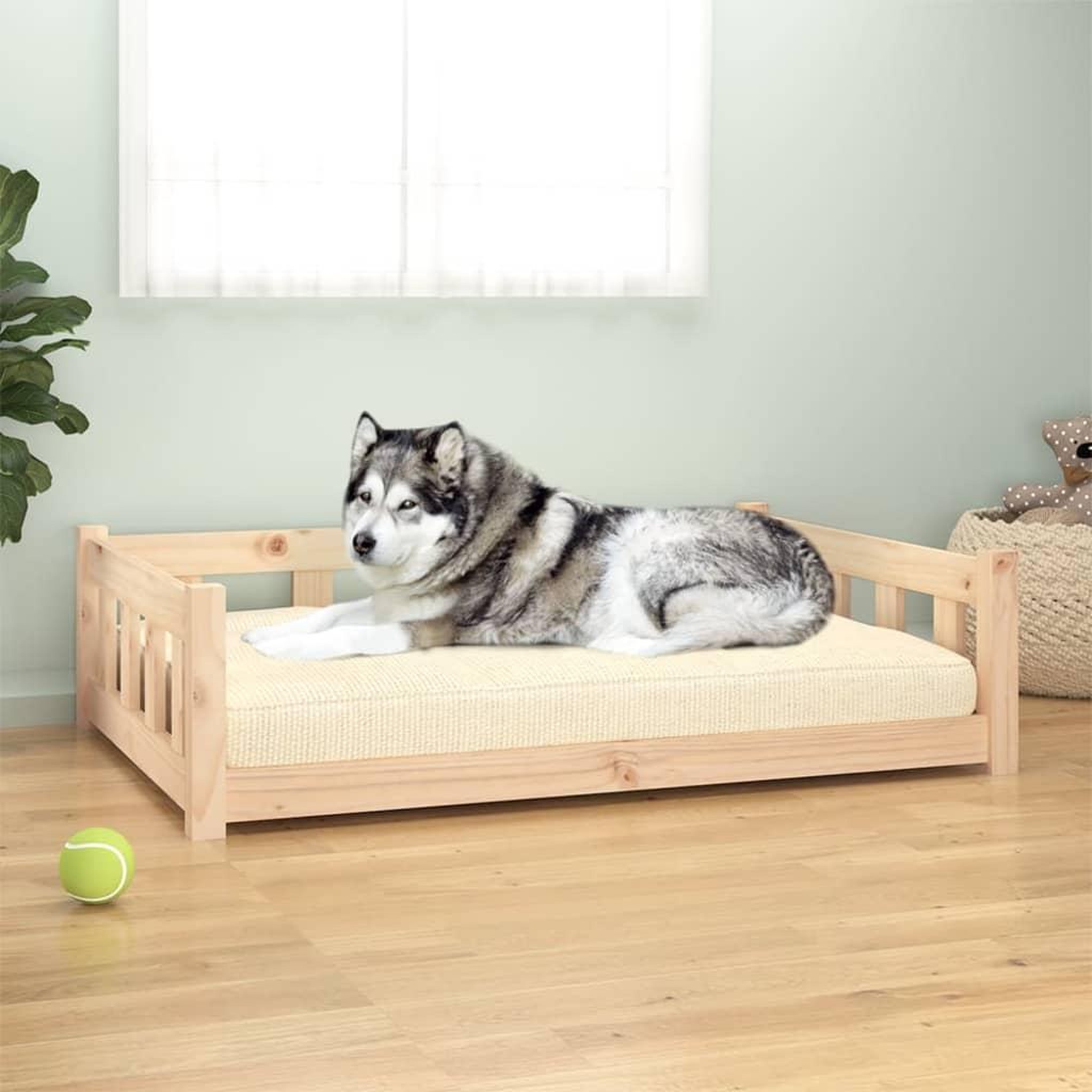Voir la diapositive 1 : VIDAXL Lit pour chien 105,5x75,5x28 cm bois de pin solide