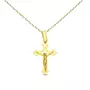 L'ATELIER D'AZUR Collier - Médaille Or 18 Carats 750/000 Jaune - Christ sur la Croix - Chaine Dorée