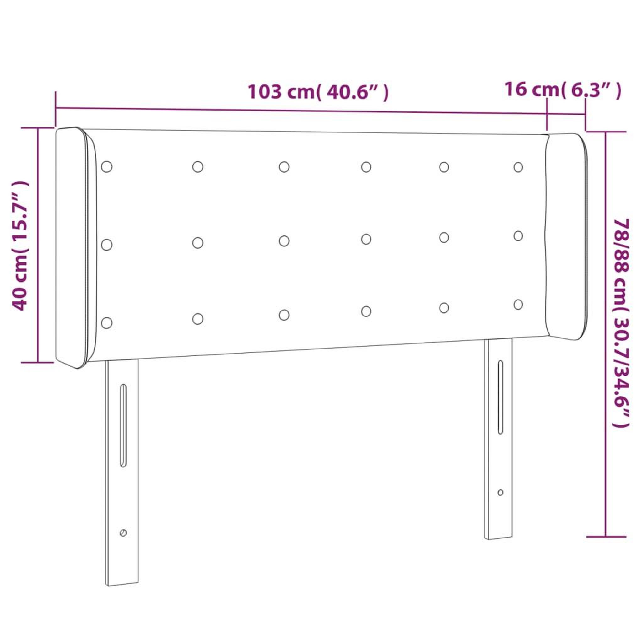 Voir la diapositive 6 : VIDAXL Tete de lit avec oreilles Creme 103x16x78/88 cm Similicuir
