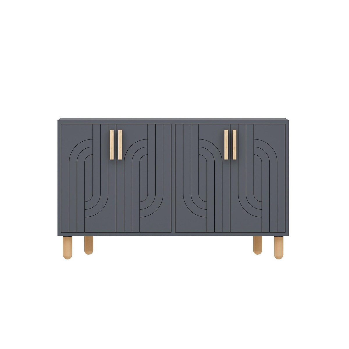 Habitat et Jardin Buffet en bois  Rodney  - 120 x 30 x 74 cm - Gris anthracite