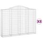 Voir la diapositive 2 : VIDAXL Paniers a gabions arques 8 pcs 200x30x140/160 cm Fer galvanise