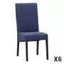 Lot de 6 chaises KING revêtement tissu bleu