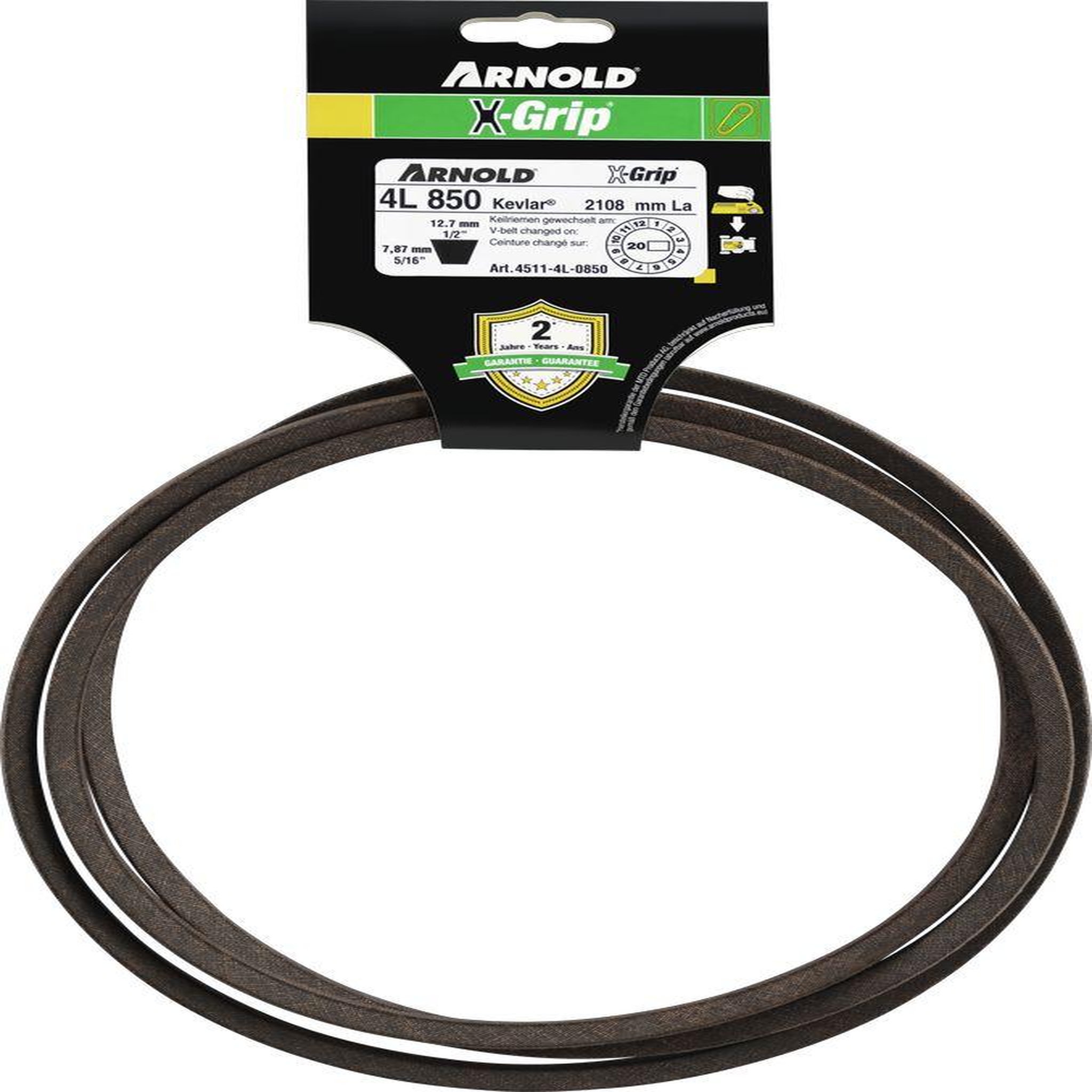 ARNOLD Courroie trapézoïdale x-grip v de type 4l850