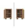 Voir la diapositive 3 : SWEEEK Lot de 2 tables de chevet effet bois de manguier 1 porte réversible Pondi