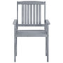 Voir la diapositive 5 : VIDAXL Chaises de jardin et coussins lot de 8 Bois acacia solide Gris