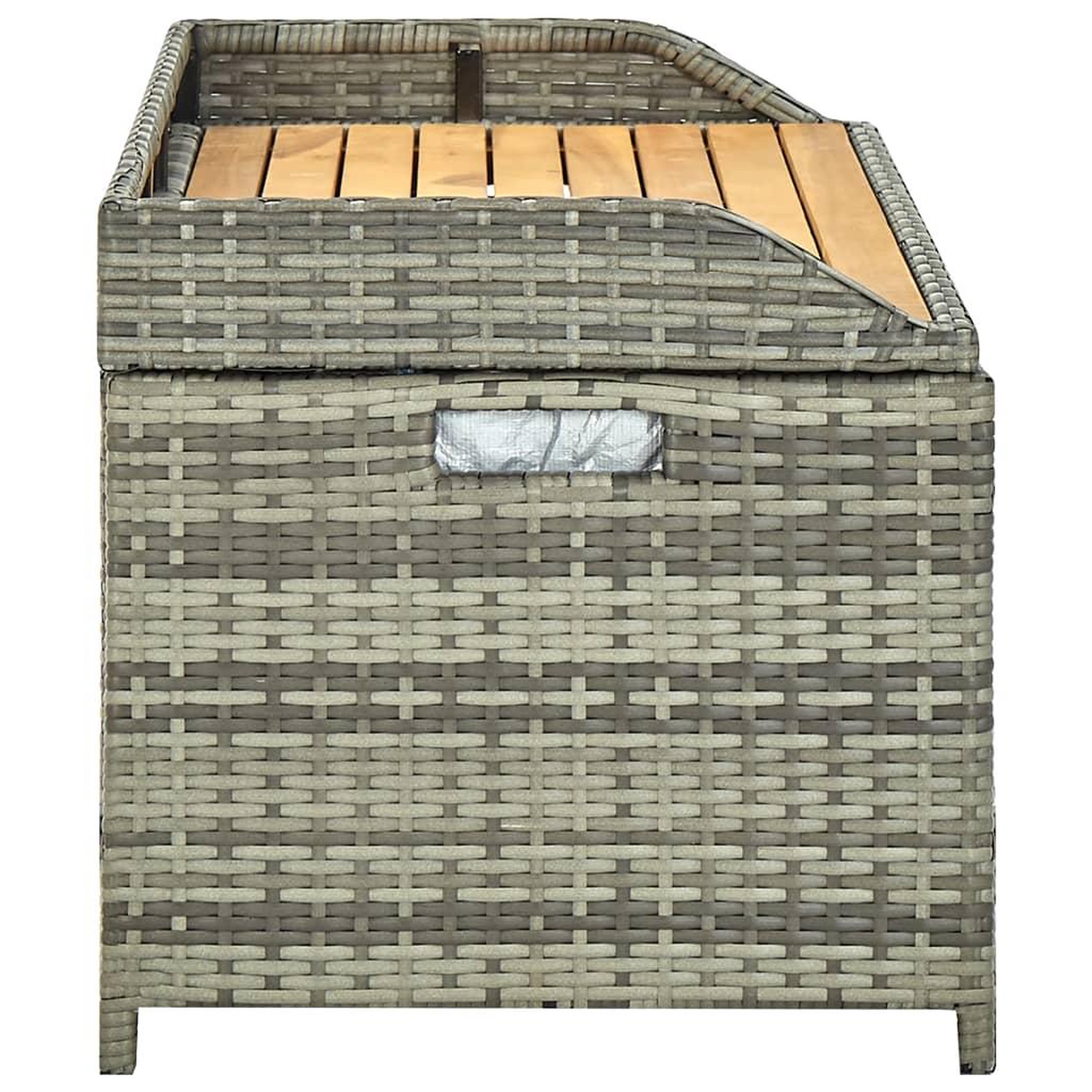 Voir la diapositive 4 : VIDAXL Banc de rangement de jardin 120 cm Resine tressee Gris