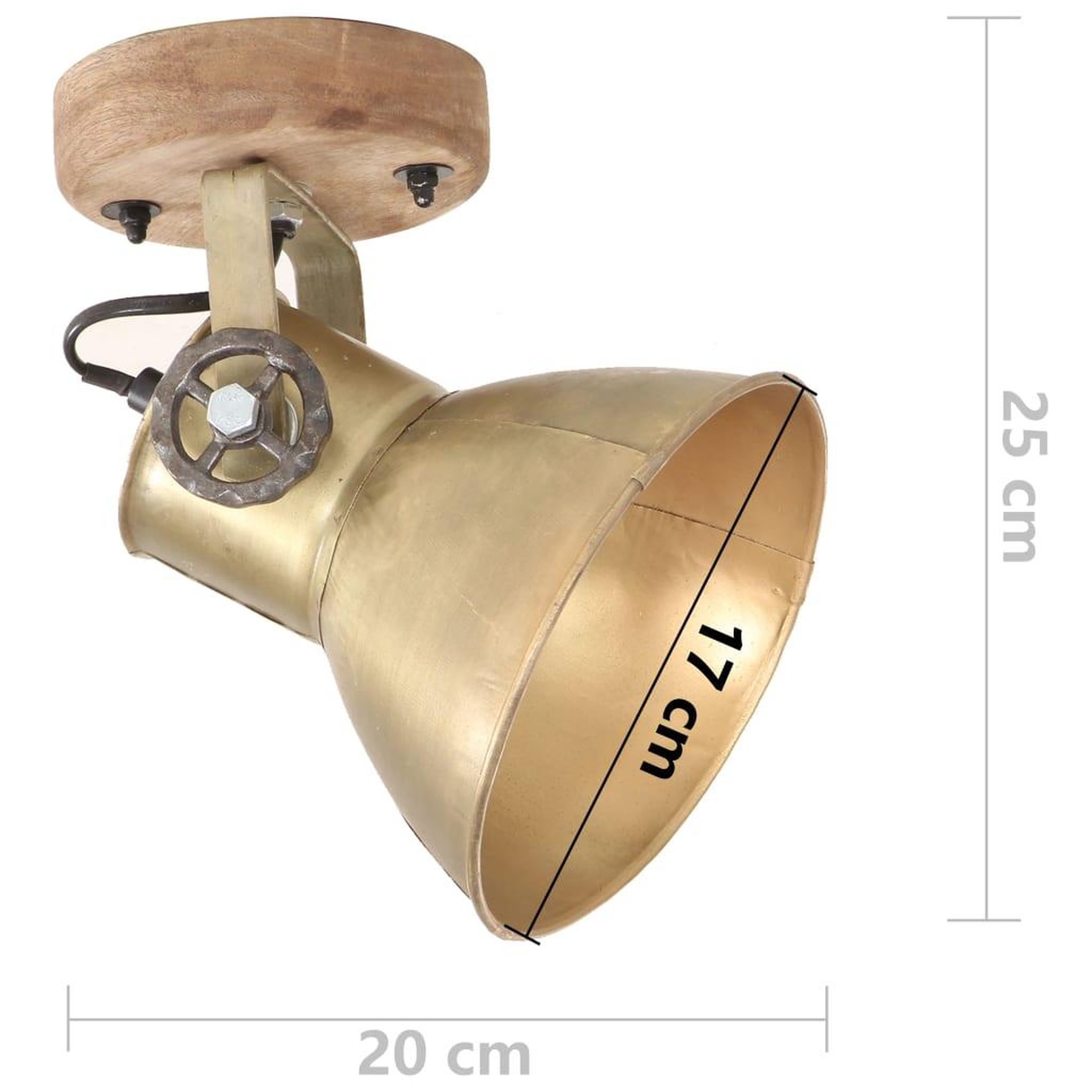 Voir la diapositive 6 : VIDAXL Lampe murale industrielle/de plafond 2 pcs Laiton 20x25 cm E27