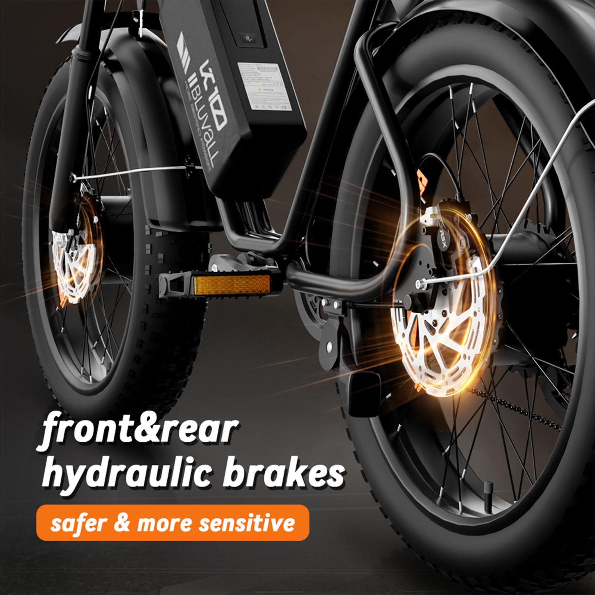Voir la diapositive 6 : BLUVALL Vélo électrique bluvall k10 awd 20  fat bike, double batterie 2236 wh, suspension intégrale