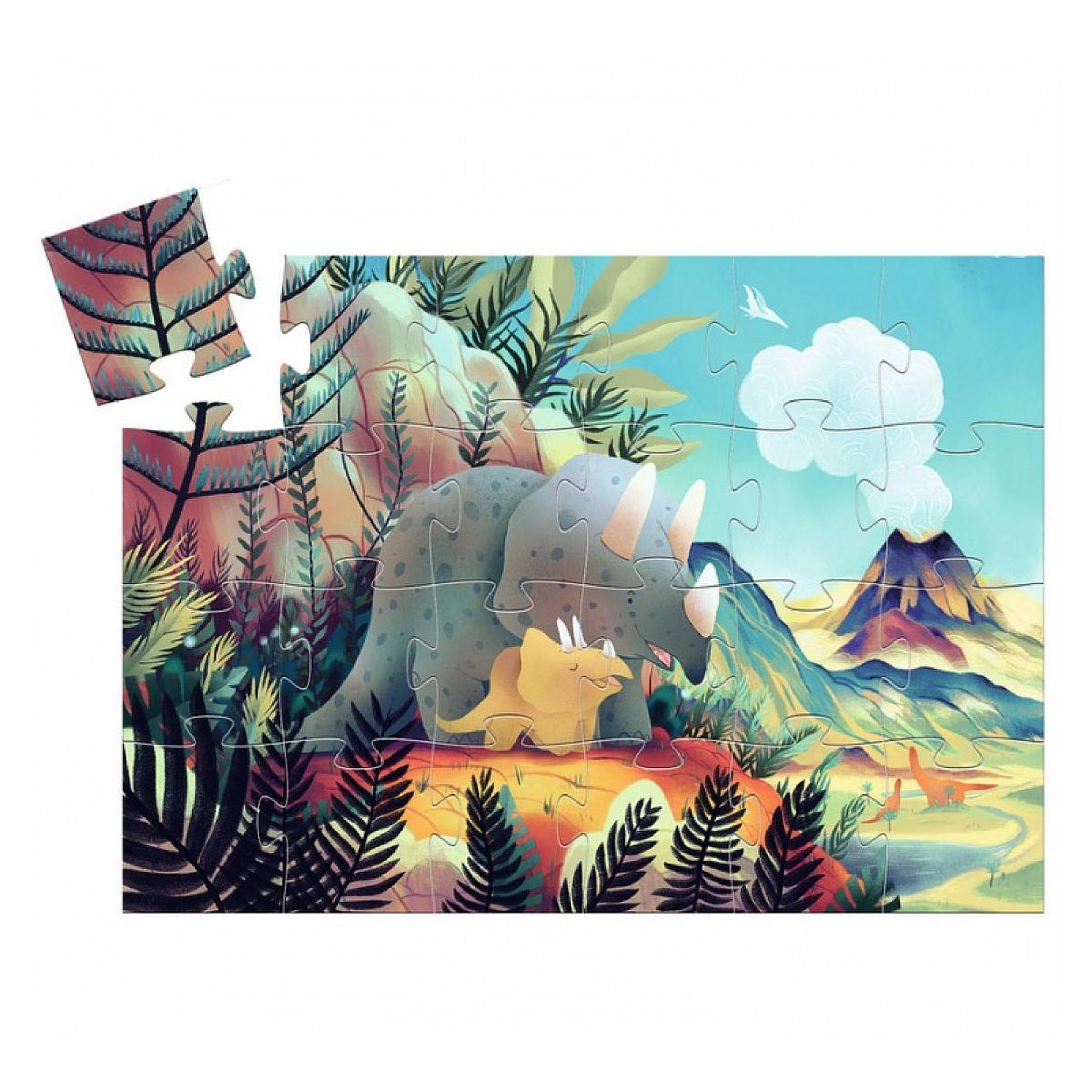 Voir la diapositive 2 : Djeco Puzzle Silhouette Teo le dino