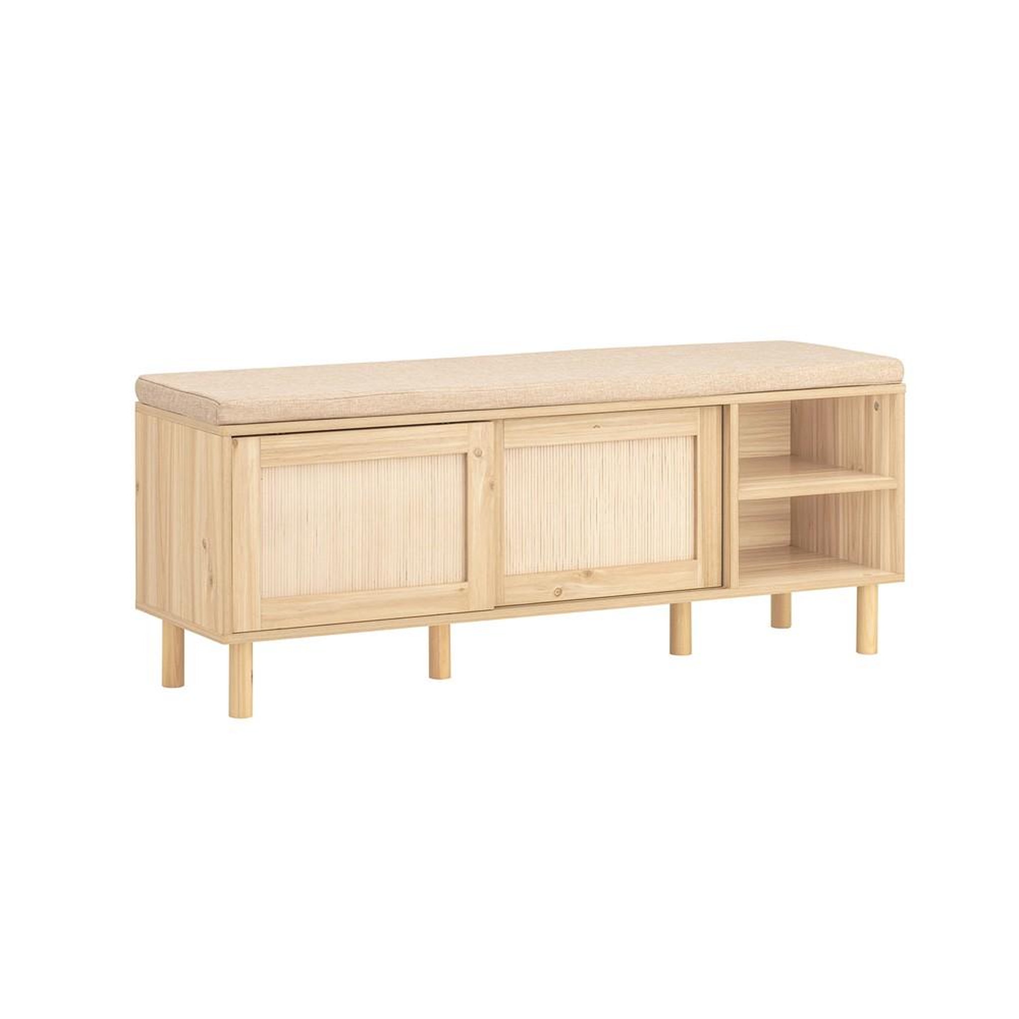 SOBUY SoBuy - Banc de rangement à chaussures avec deux portes - Nature - 121x35x49cm - Nordique - FSR163-N