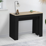Voir la diapositive 3 : ID MARKET Table console extensible ORLANDO 10 personnes 235 cm bois noir et façon hêtre