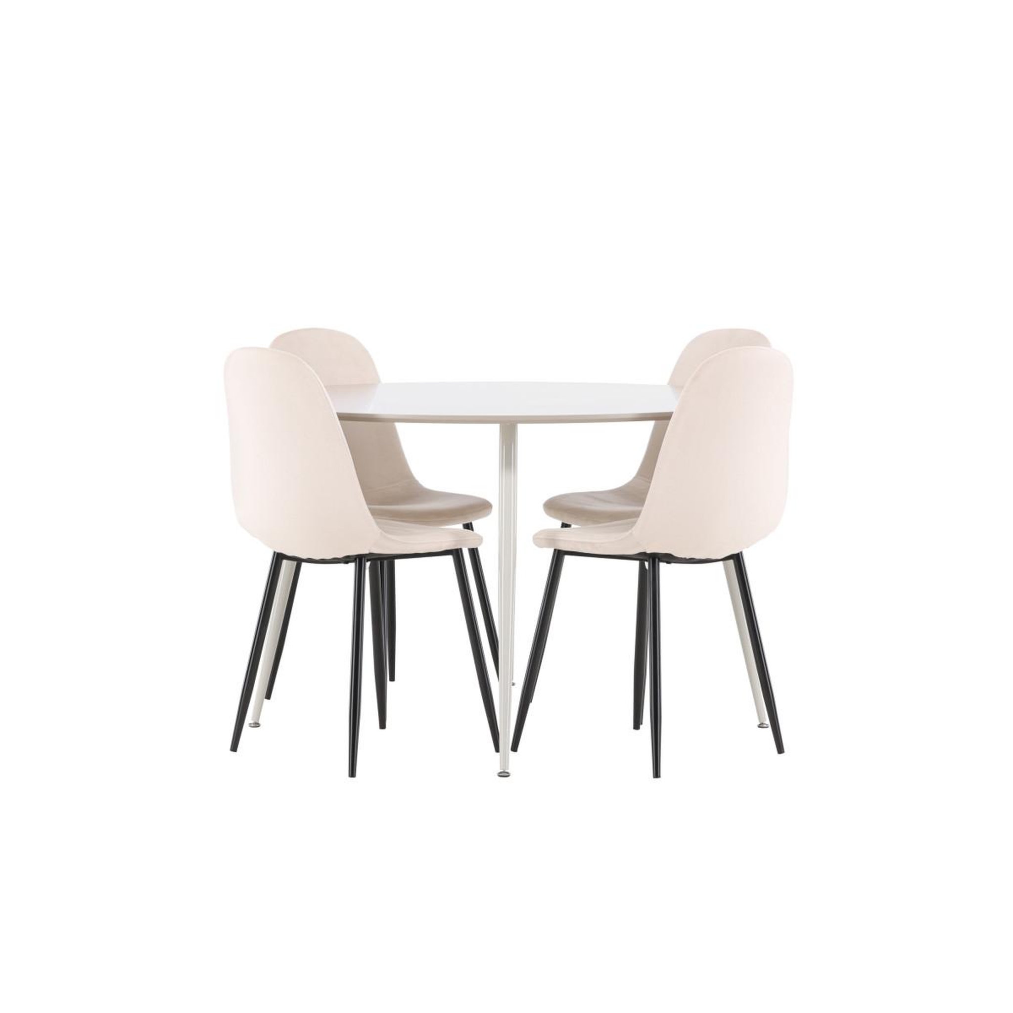 Voir la diapositive 2 : Paris Prix Ensemble table à manger & 4 chaises  plaza & polar  120cm beige