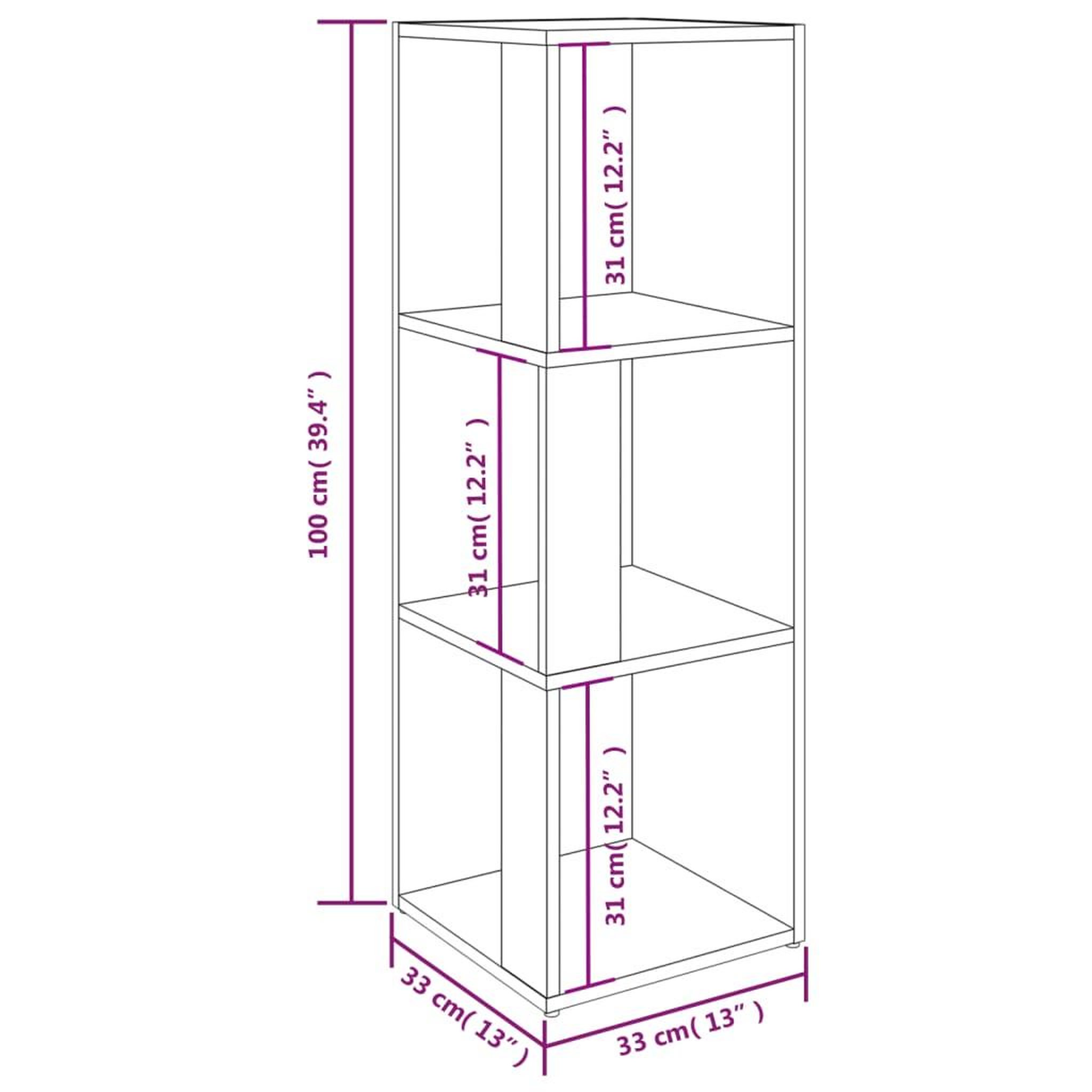 Voir la diapositive 6 : VIDAXL Armoire d'angle Blanc 33x33x100 cm Bois d'ingenierie