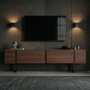 Voir la diapositive 3 : Habitat et Jardin Meuble TV en bois  Onera  - 180 x 30 x 50 cm - Noyer / Noir