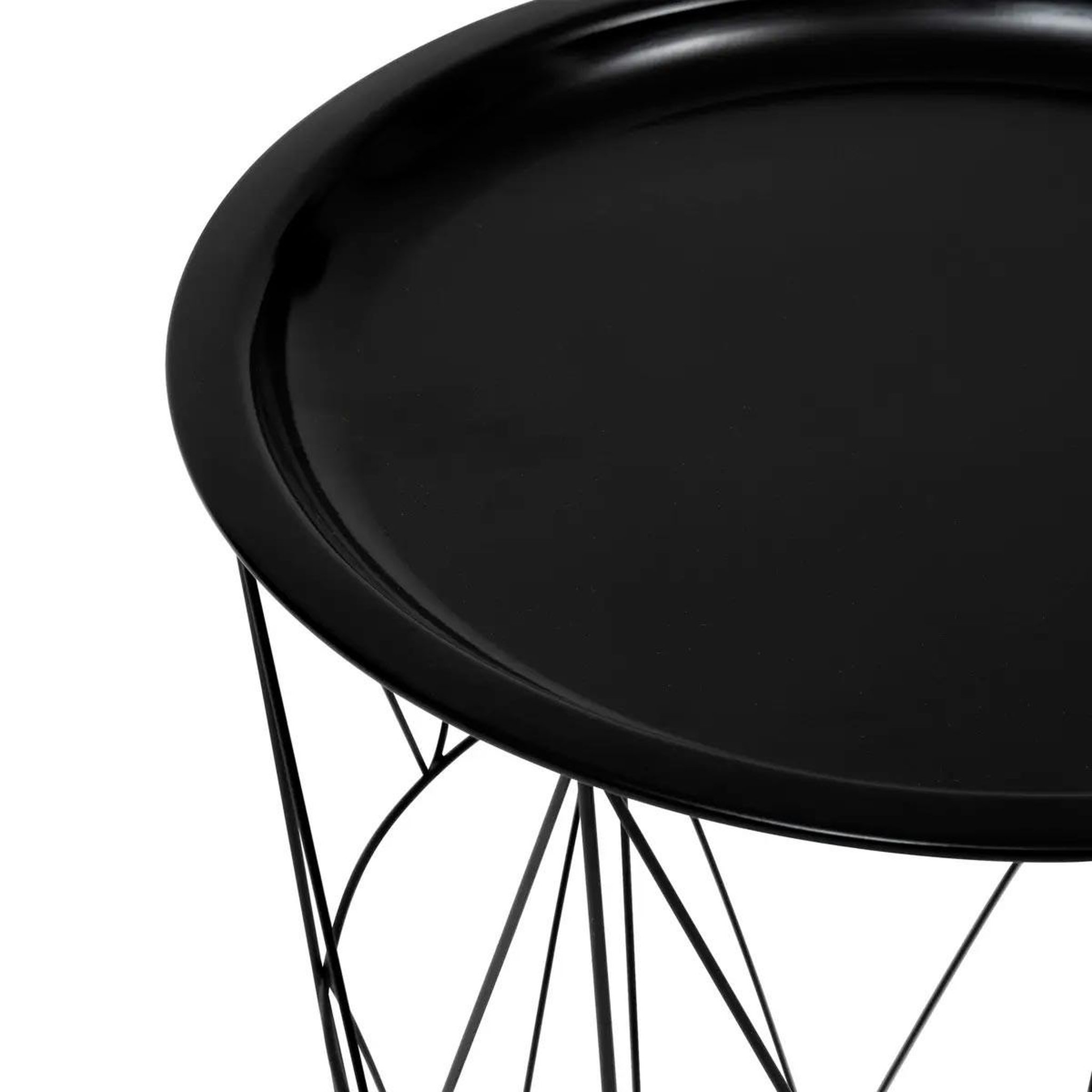 Voir la diapositive 2 : ATMOSPHERA Table d'appoint en métal  kumi  40cm noir