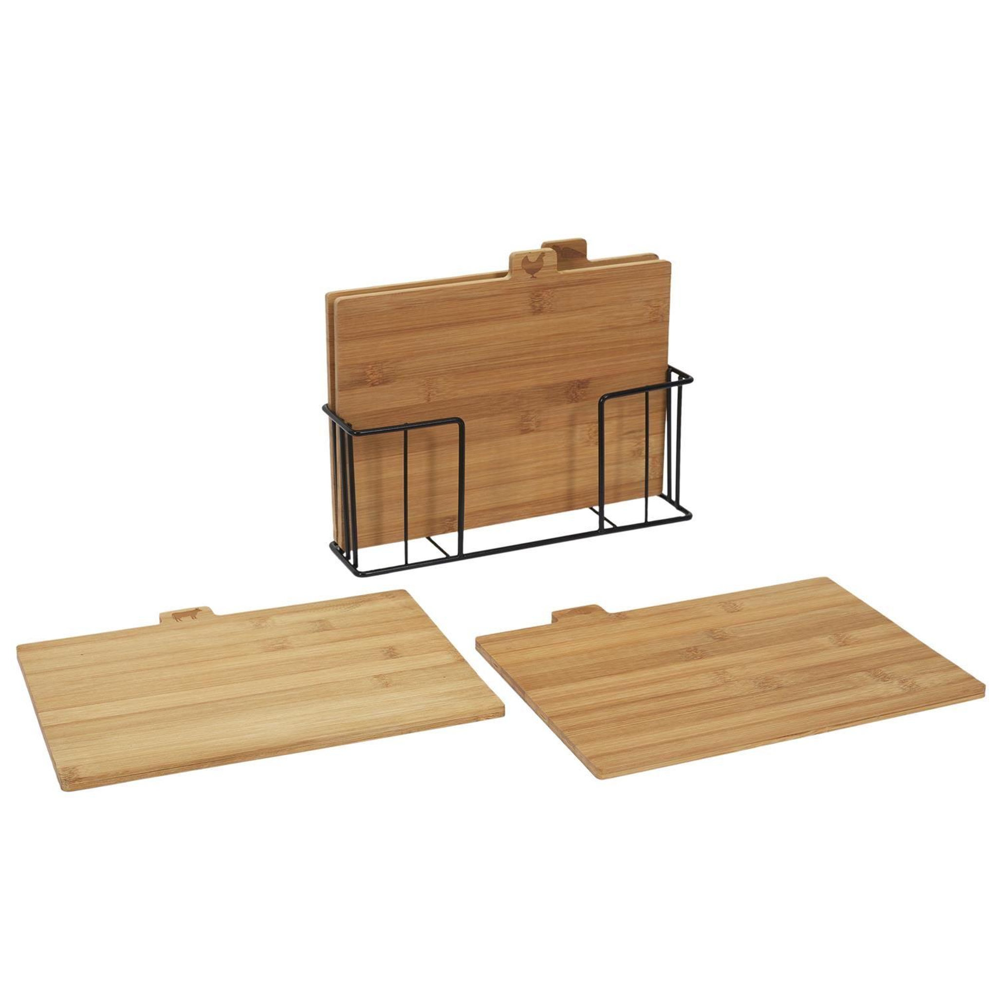 Voir la diapositive 3 : The Home Deco Factory Lot de 4 planches à découper à index en bambou