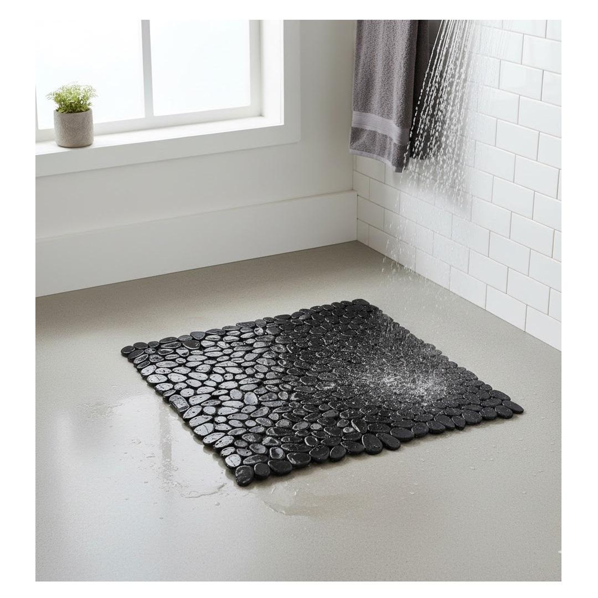 Voir la diapositive 2 : Eden Tapis fond de douche collection galet
