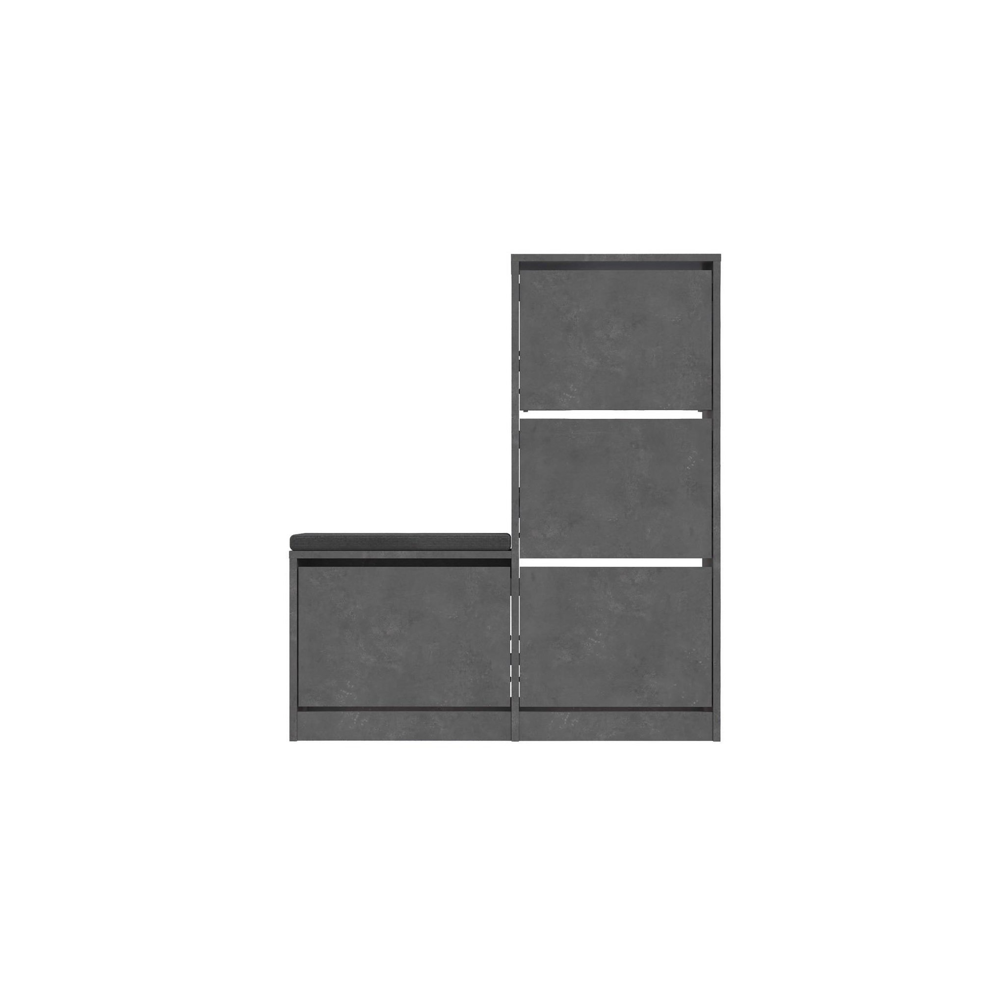 Habitat et Jardin Meuble à chaussures avec assise en bois  dude  - 105 x 26 x 118 cm - gris