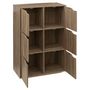 Voir la diapositive 2 : FIVE Etagère 6 cases de rangement avec portes Mix n' modul - Longueur 67,50 cm x Hauteur 100,50 cm - Marron